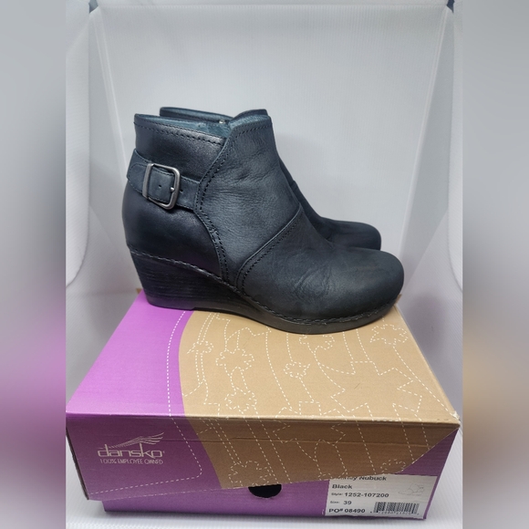 Dansko Shirley Nubuck Black Sz 39 - Picture 2 of 9